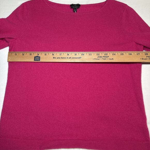 Talbots Petite Pink 2 Ply Cashmere Sweater 3/4 Sleeve Pullover Womans Sz LP EUC - Picture 4 of 12